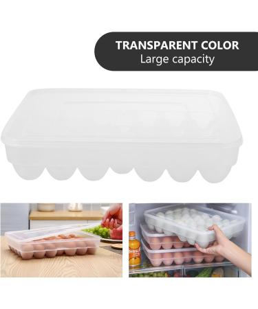 Healvian 34 Storage Cover Capacity Large Grids Dispenser Plastic Tray Transparent Eggs Refrigerator re-usable - Buy Online on GoSupps.com
