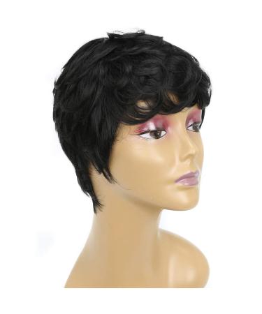 Shop Women's Black Wavy Synthetic Curly Wig - Perfect for 50s 60s 70s & 80s Styles | International Shipping Available - Buy Online on GoSupps.com