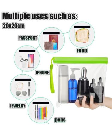 Clear Travel Toiletry Bags - TSA Approved Airport Liquids Bag Set for Men and Women - 2 White Makeup Bags for Holiday Essentials - 20 x 20cm - Buy Online on GoSupps.com