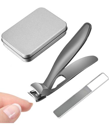 Nail Clippers Nail Clippers | Compact Nail Clippers for Men Stainless Steel Nail Clippers with Nail File for Elderly Wide Jaw Mouth Nail Clippers Grey - Buy Online on GoSupps.com