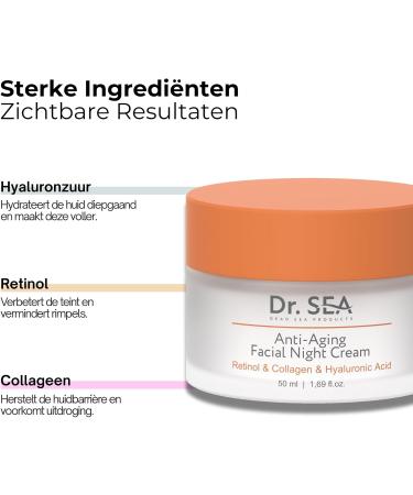 Doctor Sea Cosmetics LTD DR SEA AntiAging Face Cream Night Retinol Collagen & Hyaluronic Acid Regeneration & Firmness 50ml - Buy Online on GoSupps.com