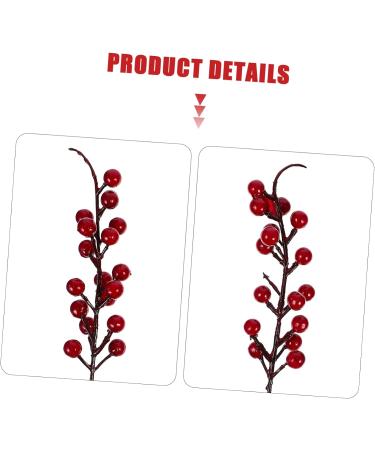 HOMSFOU 48 Pcs Artificial Red Berry Stem Xmas Winter Twig Red Berry Branch Red Berry Decor Red Berry Stems Artificial Branches Flower Arrangement Decorations Small Fruit Christmas Pvc - Buy Online on GoSupps.com