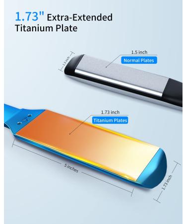 Nano Titanium Hair Straightener 1.7 Wide Flat Iron | MCH Straightening Iron for Fast Results | 5 Temp Settings | Dual Voltage Blue Straightener - Buy Online on GoSupps.com