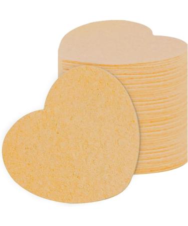 Compressed Facial Sponges Spa Sponges - Heart-Shaped Compressed Face Sponge Natural Sponge Pads - 20 Cosmetic Spa Sponges for Face Washing Deep Cleansing Scrubber skin-coloured - Buy Online on GoSupps.com