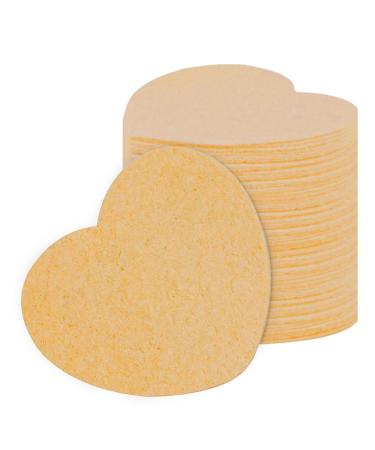 Compressed Facial Sponges | Heart Shape Natural Cosmetic Spa Sponges Cellulose Facial Sponges for Facial Washing Pore Cleaning Scrubber Bathing Household Skin Color