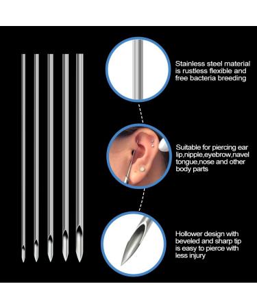 CINRA 50pcs Ear Nose Piercing Needles - Mixed Sizes 12G, 14G, 16G, 18G, 20G Stainless Steel Hollow Needles for Piercing Kits - Piercing Tools & Supplies - Buy Online on GoSupps.com