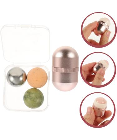 Housoutil Volcanic Stone Beauty Roller Set Facial Massage Tool for Oil Absorption & Glowing Skin Pink Jade Roller for Face & Eyes Best International Shipping - Buy Online on GoSupps.com