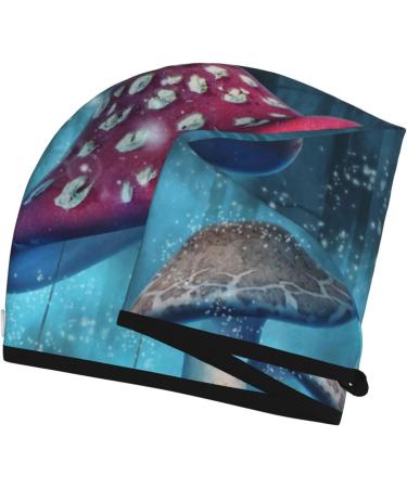 Fantasy Mushrooms Microfiber Hair Towel | Soft Super Absorbent Coral Velvet Wrap for Long Curly & Thick Hair - Quick Dry Solution - Buy Online on GoSupps.com