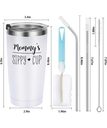 Daddy's and Mommy's Sippy Cup Travel Tumbler Set - Father's Day & Christmas Gifts for New Parents - Insulated Stainless Steel Tumbler with Straw (20oz, Black & White) - Buy Online on GoSupps.com