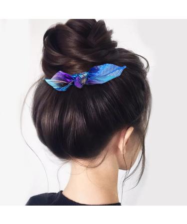 12 Pieces Rabbit Ear Hair Scrunchies for Women, Girls, Kids - Bow Knot Hair Ties Ponytail Holders - Buy Online on GoSupps.com
