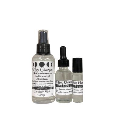 Nag Champa -3 items - $ox Body Spray 1 oz Oil 10 ML Roll On