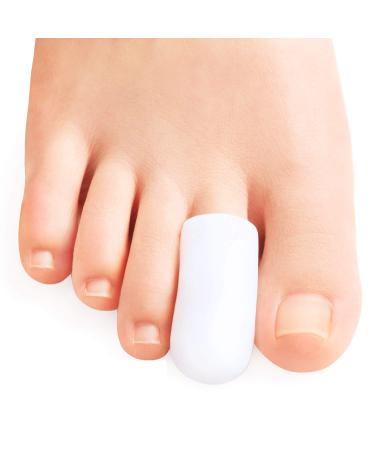 Sumifun 10 pieces gel toe caps with comfortable and soft protective materials protection against bladder formation toe protection silicone suitable for the large and small toe medium 10 pieces