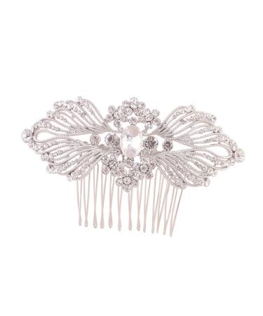 DOITOOL Tiara Bridal Hair Accessories Bridal Hair Comb Hair Side Combs Crystal Bride White European and American