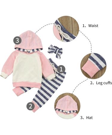 Toddler Hooded Sweatshirt & Pants Set - Pink Stripe | 3-6 Months - Buy Online on GoSupps.com