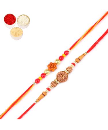 Ghasitaram Gifts Rakhi for Brother Rakhis Online - Set of 2-6074 and 6325 Om Rakhi Threads