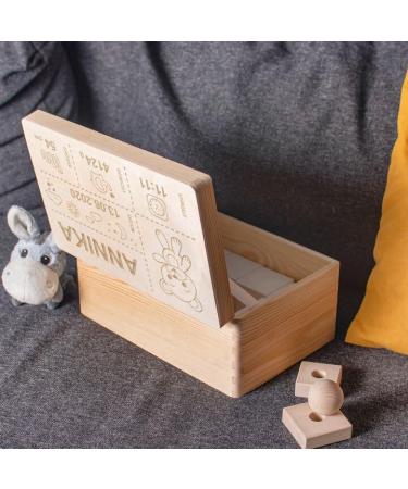 Personalized Laublust Teddy Bear Souvenir Box - Ideal Birth Gift | Eco-Friendly FSC Wooden Box 30x20x14cm - Buy Online on GoSupps.com