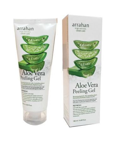 Korea Facial Clean Care_arrahan AloeVera Peeling Gel 180ml / 6.09 fl.oz. Skin Moisturizing/Exfoliation/Sebum Control/Blackhead Control/Skin Smoothing.