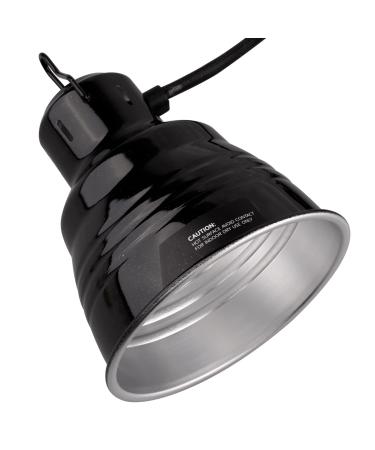 AIICIOO reptile 5.5 "Aluminum reflector dome umbrella ceramic frame E27 with cable lamp head built-in heat-resistant for bartagame lizard turtle 5.5 inches (built-in)