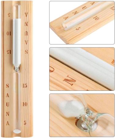 Sauna Hourglass - 15 Minute Sand Timer for Sauna Rooms & Offices | Wooden Timer with 5 & 10 Minute Scale - Buy Online on GoSupps.com