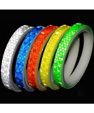 EVEDMOT Reflective Tapes 5 Colors Safety Reflective Warning Stickers, Waterproof Outdoor Bicycle Rim Reflector Tape, Thin Reflective Sticker Rolls for Bikes, Bicycles, Motorcycle Decoration.
