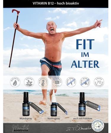 High-Dose Vegan Vitamin B12 & Folic Acid Nasal Spray - 500 g Methylcobalamin - Developed in Germany - Safe for Pregnant Women & Children - Buy Online on GoSupps.com