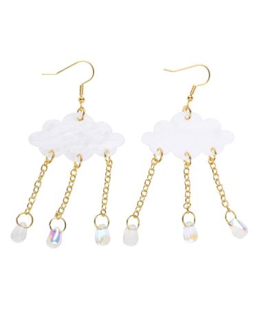 Feyley earrings acrylic rain clouds earrings crystal Teardrop rain cloud earrings handmade rain cloud earrings cute cloud earrings