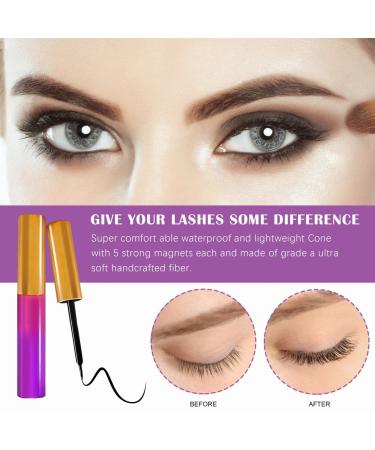 Magnetic Eyelashes with Eyeliner Kit - 5 Reusable Natural Looking Lashes - No Glue Needed - Buy Online on GoSupps.com