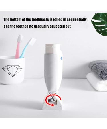 2 Pieces Rolling Tube Toothpaste Squeezer Toothpaste Seat Holder Stand Multifunction Manual Rotate Toothpaste Dispenser Bathroom Tooth Cleaning Accessories -Red White - Buy Online on GoSupps.com