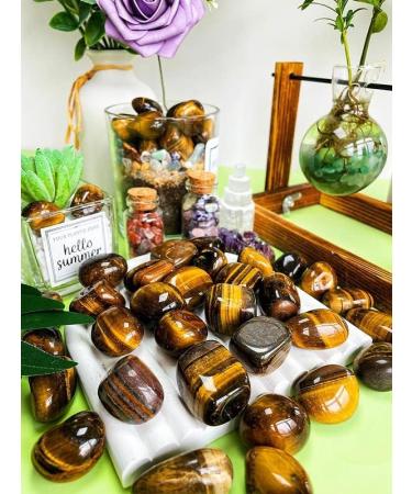 XIANNVXI Tigers Eye Natural Polished Tumbled Stones - 100g | Bulk Gemstones for Vase Filler and Reiki Energy Healing - Buy Online on GoSupps.com