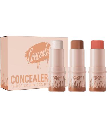 Nbhuiakl Blush Stick Cheek Blusher | 3 Pieces Multi-Use Highlighting Stick for Milk Blush | Brightening Stick Peach Blush For Oily Dry & Combination Skin - Buy Online on GoSupps.com