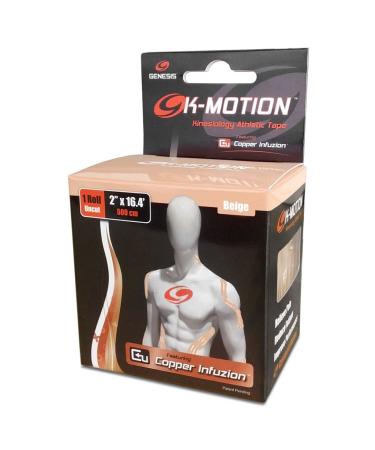 Genesis K-Motion Tape with Copper Infuzion- Beige UNCUT Roll