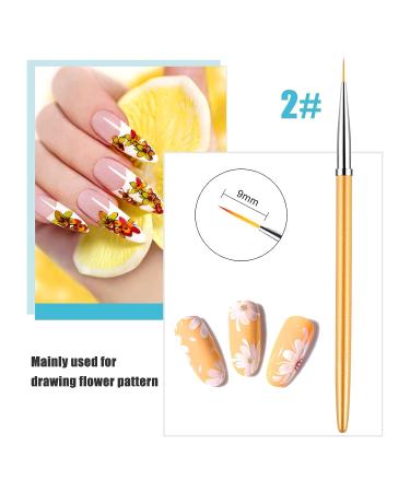 Sularpek 3PCS Nail Art Liner Brushes for UV Gel & Acrylic Painting - Short Strokes, Details & Blending - 7/9/11mm - Buy Online on GoSupps.com