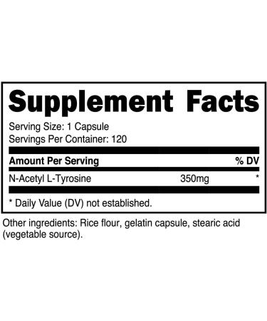 Primal N-Acetyl L-Tyrosine Capsules - 120 Servings | 350mg NALT - Gluten Free Non-GMO Amino Acid Supplement for Optimal Health - Buy Online on GoSupps.com