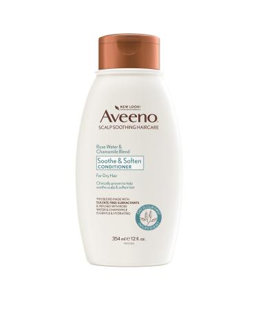 Aveeno Rose Water & Chamomile Blend Sulfate-Free Conditioner with Colloidal Oat for Dry Sensitive Scalp  Gentle Cleansing Conditioner for Fine  Fragile Hair  Paraben & Dye-Free  12 Fl Oz Conditioner 12 Fl Oz (Pack of 1)