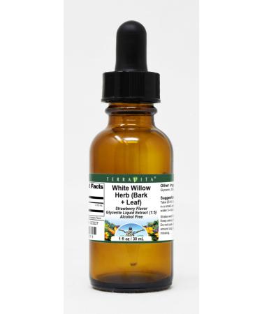 White Willow Herb (Bark + Leaf) Glycerite Liquid Extract (1:5) - Strawberry Flavored (1 oz ZIN: 523227)