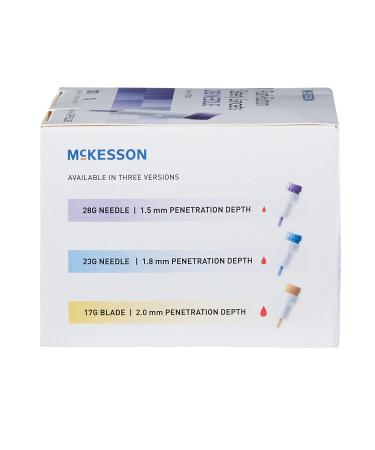 McKesson Safety Lancets 28G Sterile Push-Button Needle 1.5mm - 100 Count - Buy Online on GoSupps.com