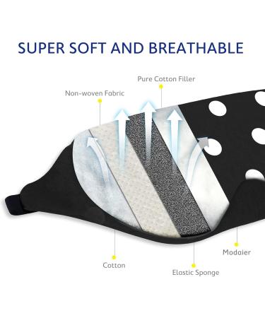Mavogel Cotton Sleep Mask - Soft Eye Cover for Men & Women | Light Blocking Night Eyemask for Sleeping Yoga Nap & Meditation | Includes Travel Pouch (Dot Style - Buy Online on GoSupps.com