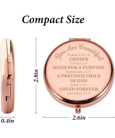 Inspirational Christian Compact Makeup Mirror for Women - Bible Verse Gift for Daughter, Sister, Friends - Ideal for Birthdays, Christmas, Baptism - Religious Stocking Stuffer - Buy Online on GoSupps.com