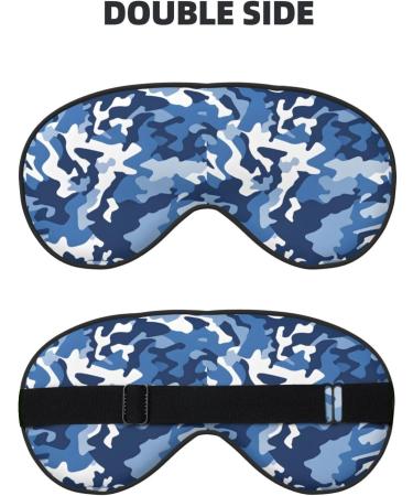 Blue Camo Sleep Mask Eye Cover for Better Sleep | Reusable Soft Blackout Eye Masks for Travel & Camping | Perfect Gift for Men & Women - Buy Online on GoSupps.com