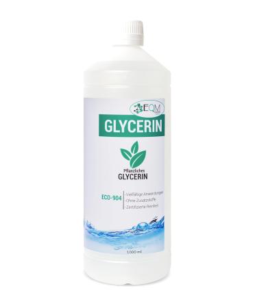 EQM Soluciones Qu micas |Eco-904 |Vegetable glycerin |1l |Purity 99.5% glycerin 100% natural |Natural moisturizer for hair and skin |Ideal for soaps shampoos creams etc. - Buy Online on GoSupps.com