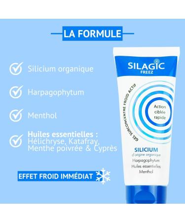 SILAGIC - Gel de Massage Effet Froid Articulations & Muscles - Coups Chocs & Jambes lourdes - Silicium Harpagophytum Menthol & Huiles Essentielles - Action Cibl e - Fabriqu en France - 100 ml - Buy Online on GoSupps.com