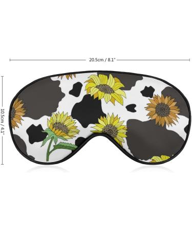 Buy Cow Print with Sunflowers Sleep Mask - Adjustable Eye Shades for Women | International Shipping Available - Buy Online on GoSupps.com