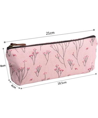 Shop Mingze 4-Piece Canvas Pen & Pencil Set | Fresh Flower Pattern | Stylish Stationery & Cosmetic Pockets - International Shipping - Buy Online on GoSupps.com