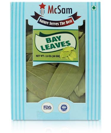 McSam Organic Bay Leaves 2 Oz (60 GM), Extra Large, Whole & Dried, Hand-picked Herb, Indian Origin Spice (Tej Patta), Non -GMO, Ideal for Cooking 2 Ounce