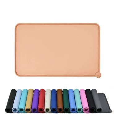 Reopet silicone feed mats for pets - waterproof dog and cat space mats with elevated edges - dog and cat bars - choose sizes 60 x 40 cm (1 -pack) ros brown