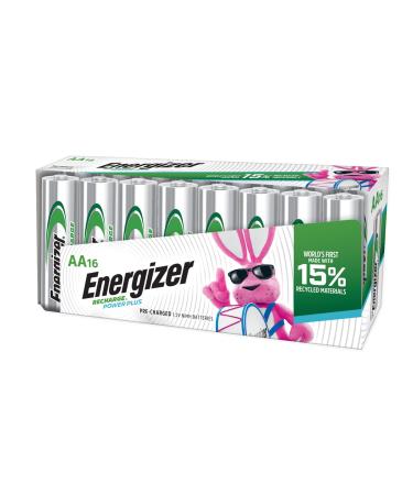 Energizer Power Plus Rechargeable AA Batteries (16 Pack), Double A Batteries AA 16 COUNT