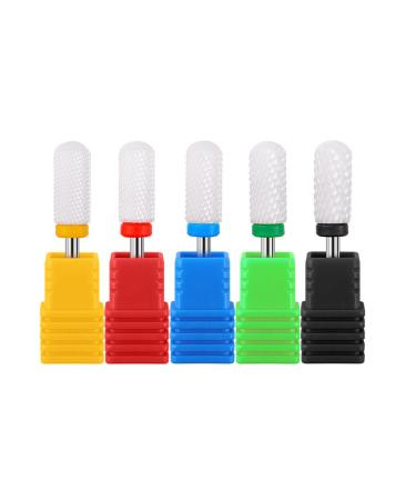 YUEMING 5 pcs Ceramic Nail Drill Bits Set Safety Cuticle Clean Gel Remove 3/32" Professional Grinding Wheel Grinding Head Nail Cutter Tips Set for Manicure Pedicure Nail Care (B) - Buy Online on GoSupps.com