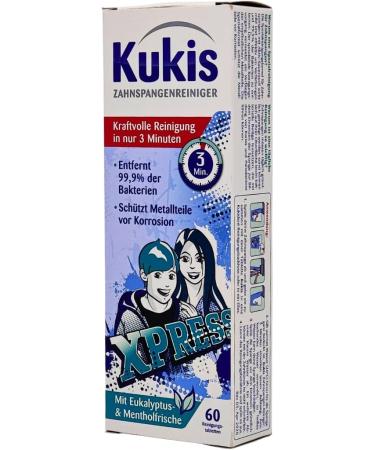 Kukident Kukis Braces Cleaner - 60 Tablets | Fast Cleaning Eucalyptus & Menthol | Spar-Set Plus Pharma Perle & Bonus Tooth Castle - Buy Online on GoSupps.com