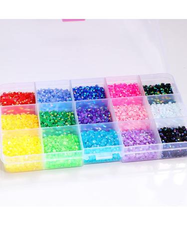 15 Colors 3mm Flat-bottomed Round Nail Rhinestones - 15000 Pcs/Box Glitter Crystal Gems for DIY Nail Art Decoration - Buy Online on GoSupps.com