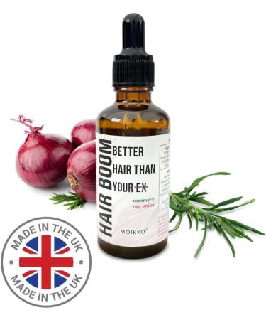 Hair Growth Oil 100% Natural with Castor Jojoba Avocado Hibiscus Argan Peppermint Basil Aloe Red Onion Clove & Rosemary - Promotes Thickness & Strength - Buy Online on GoSupps.com